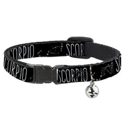 Cat Collar Breakaway - Zodiac SCORPIO Constellation Black White Breakaway Cat Collars Buckle-Down   