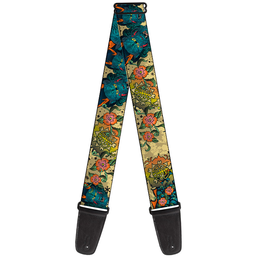 Guitar Strap - Honor CLOSE-UP Tan Guitar Straps Buckle-Down   