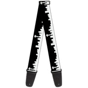 Guitar Strap - Seattle Solid Skyline Black White Guitar Straps Buckle-Down   