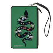 Canvas Zipper Wallet - SMALL - Harry Potter SLYTHERIN Serpent AMBITION CUNNING PRIDE Tattoo Green Canvas Zipper Wallets Harry Potter