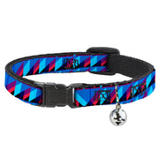 Cat Collar Breakaway - Geometric Peaks Blues Purple Red Breakaway Cat Collars Buckle-Down   