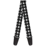 Guitar Strap - Pinwheel Plumes White Black Guitar Straps Buckle-Down   