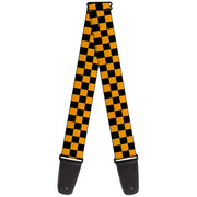 Guitar Strap - Checker Black Gold Guitar Straps Buckle-Down   