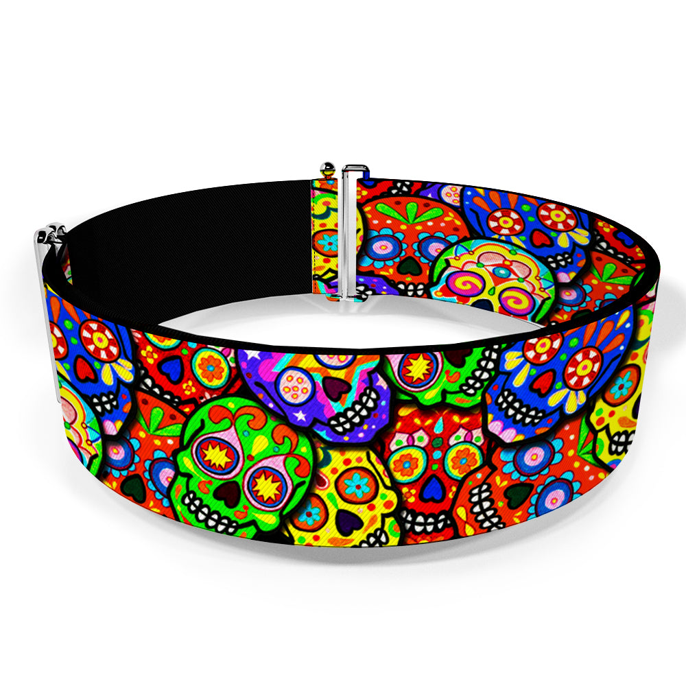 Cinch Waist Belt - Colorful Calaveras Stacked Multi Color Womens Cinch Waist Belts Thaneeya McArdle   