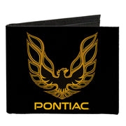 Canvas Bi-Fold Wallet - Firebird PONTIAC Logo Black Golds Canvas Bi-Fold Wallets GM General Motors   