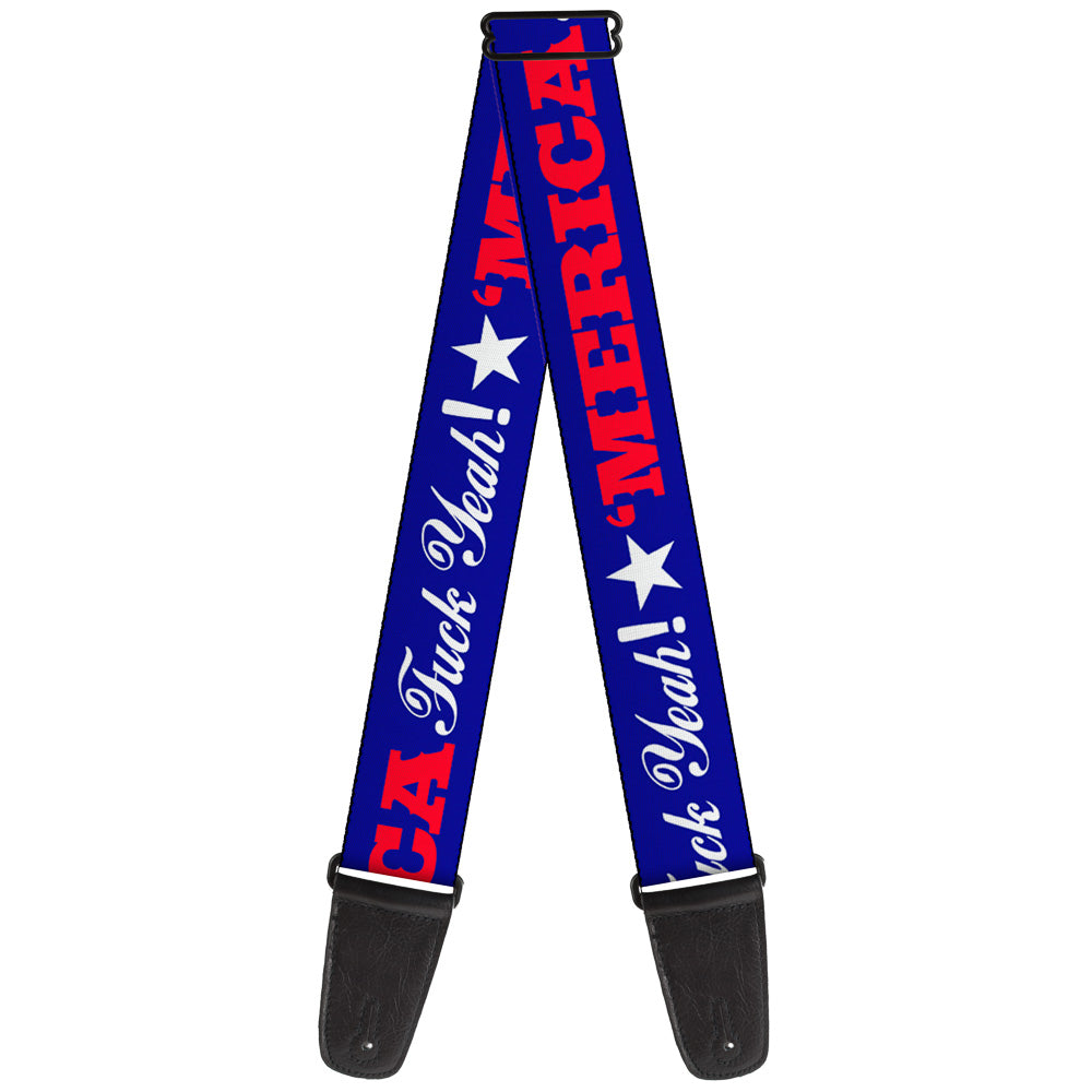 Guitar Strap - MERICA FUCK YEAH! Star Blue Red White Guitar Straps Buckle-Down   