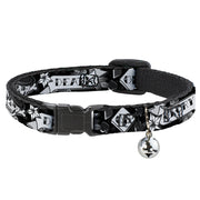 Cat Collar Breakaway - Death or Glory Black White Breakaway Cat Collars Buckle-Down   