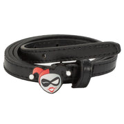 Harley Quinn Winking Face Enamel Cast Buckle - Black Patent PU Strap Belt Cast Buckle Belts DC Comics   