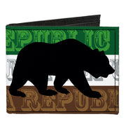 Canvas Bi-Fold Wallet - Cali Bear Silhouette & Star CALIFORNIA REPUBLIC Green White Brown Black Red Canvas Bi-Fold Wallets Buckle-Down   