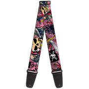 Guitar Strap - Dead Men Tell No Tales Pink Guitar Straps Buckle-Down   