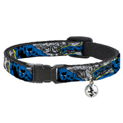 Cat Collar Breakaway - BLACK PANTHER Action Poses Stacked Comics Grays Yellow Blue Red Breakaway Cat Collars Marvel Comics   