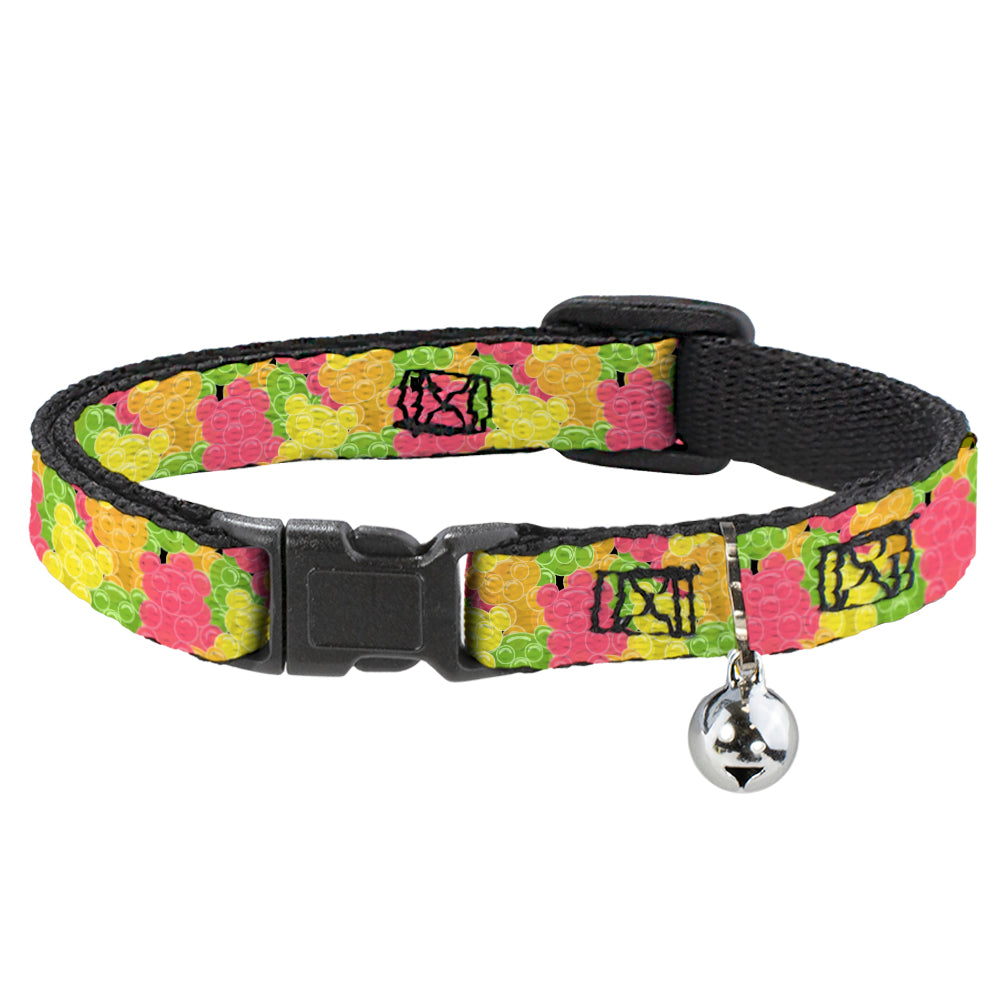 Cat Collar Breakaway - Gummy Bears Stacked Multi Color Breakaway Cat Collars Buckle-Down   
