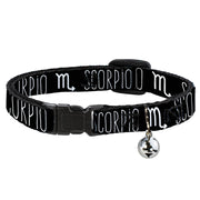 Cat Collar Breakaway - Zodiac SCORPIO Symbol Black White Breakaway Cat Collars Buckle-Down   