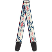 Guitar Strap - BD AUTHENTIC SEATBELT BELT White Blue Red Guitar Straps Buckle-Down   