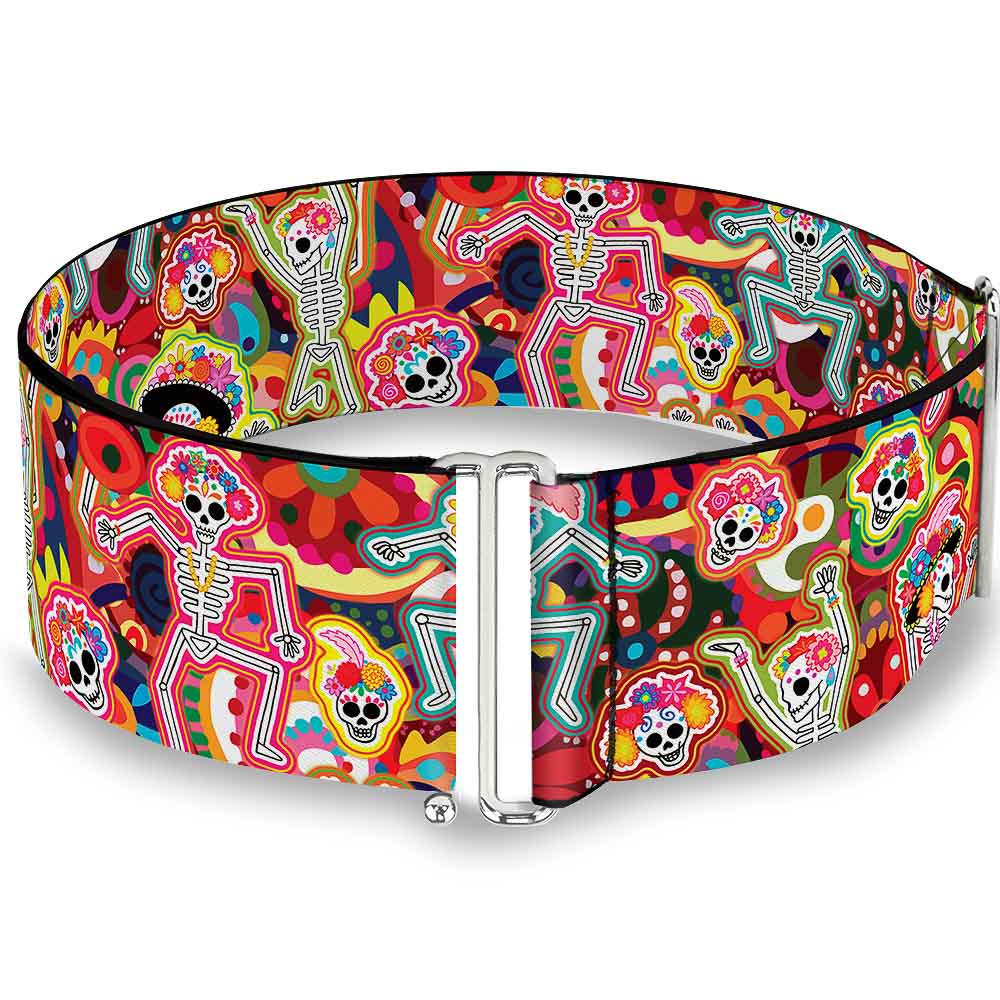 Cinch Waist Belt - Dancing Catrinas Collage Multi Color Womens Cinch Waist Belts Thaneeya McArdle   