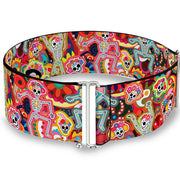 Cinch Waist Belt - Dancing Catrinas Collage Multi Color Womens Cinch Waist Belts Thaneeya McArdle   