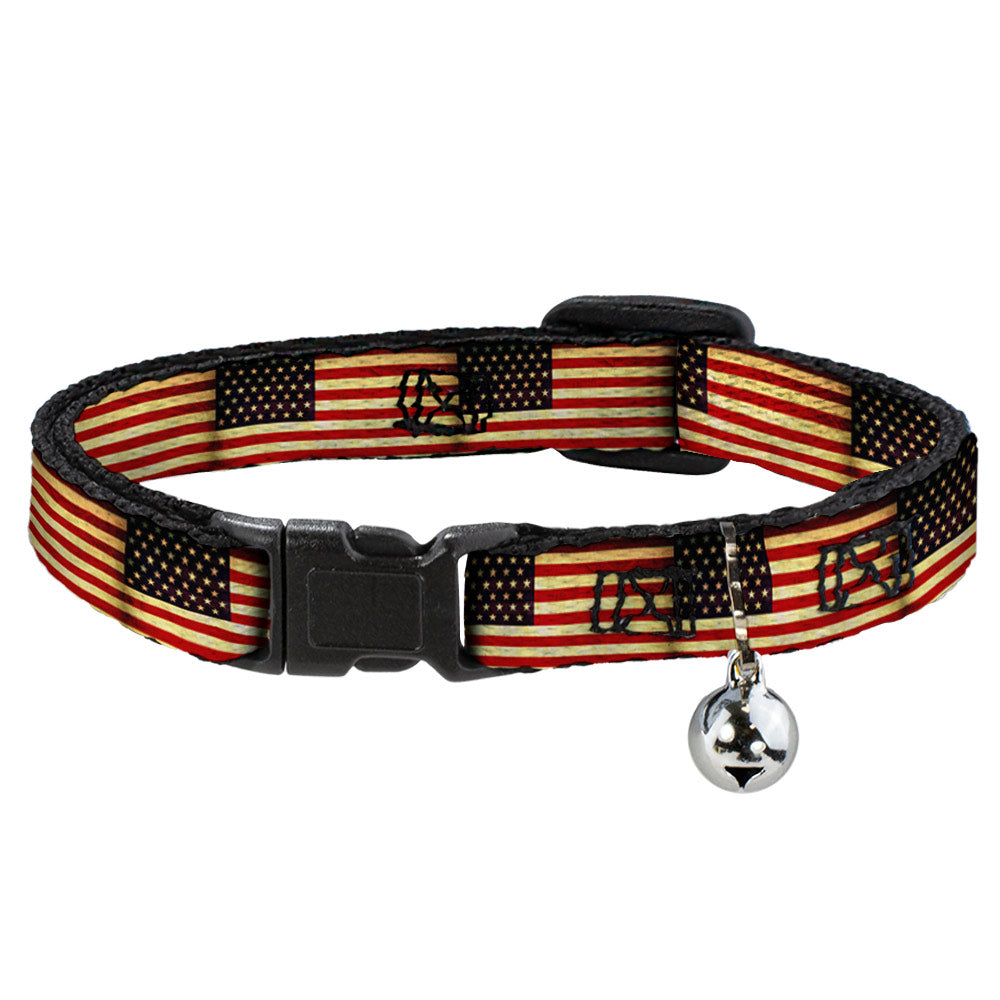 Cat Collar Breakaway - Vintage US Flag Repeat Breakaway Cat Collars Buckle-Down   