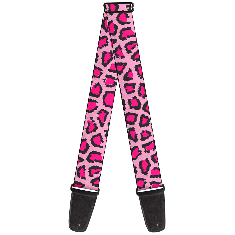 Guitar Strap - Leopard CLOSE-UP Pink Guitar Straps Buckle-Down   