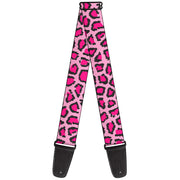 Guitar Strap - Leopard CLOSE-UP Pink Guitar Straps Buckle-Down   