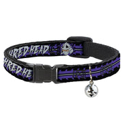 Cat Collar Breakaway with Bell - Shredder Head SHRED HEAD Stripe Black Purple Gray Breakaway Cat Collars Teenage Mutant Ninja Turtles