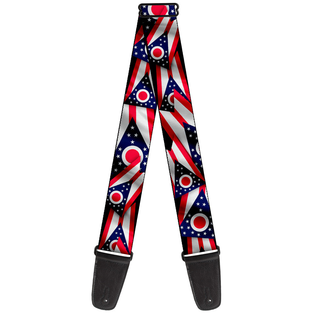 Guitar Strap - Ohio Flags Stacked Guitar Straps Buckle-Down   