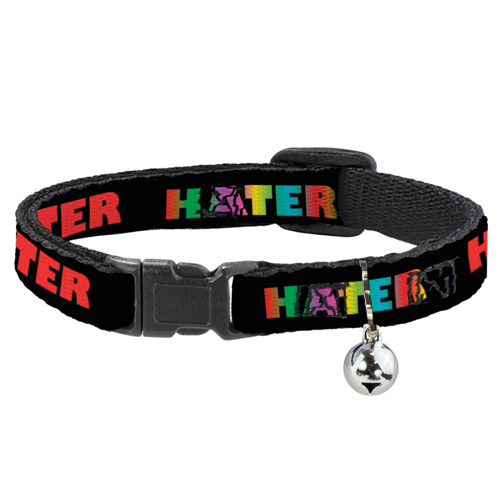 Cat Collar Breakaway - HATER Black Red Rainbow Fade Breakaway Cat Collars Buckle-Down   