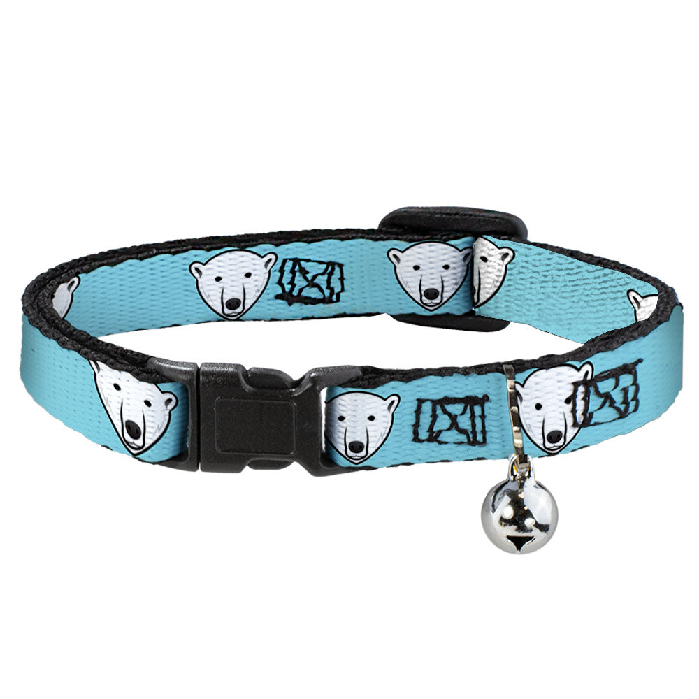 Cat Collar Breakaway - Polar Bear Repeat Baby Blue Breakaway Cat Collars Buckle-Down   