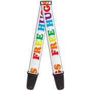 Guitar Strap - FREE HUGS White Multi Color Guitar Straps Buckle-Down   