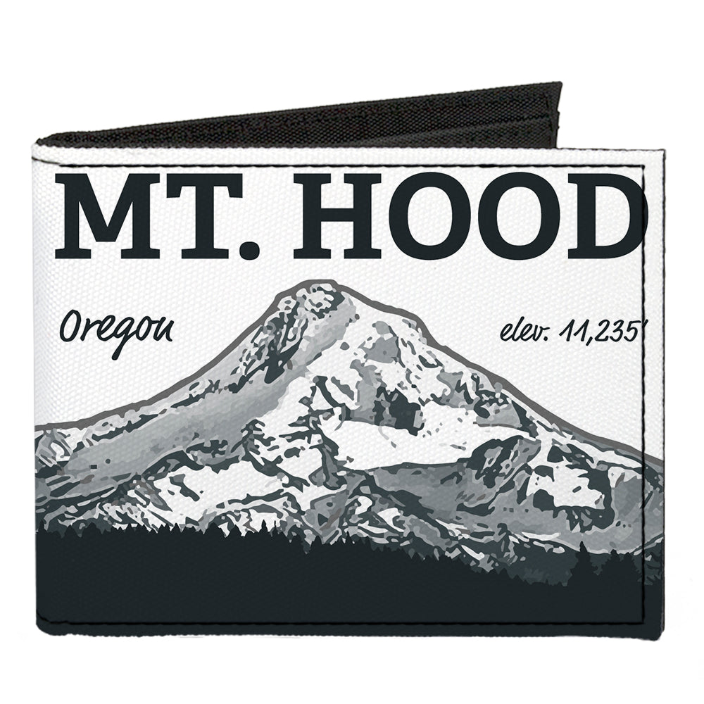 Canvas Bi-Fold Wallet - Orgeon MT. HOOD Scenery White Grays Canvas Bi-Fold Wallets Buckle-Down   