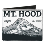 Canvas Bi-Fold Wallet - Orgeon MT. HOOD Scenery White Grays Canvas Bi-Fold Wallets Buckle-Down   