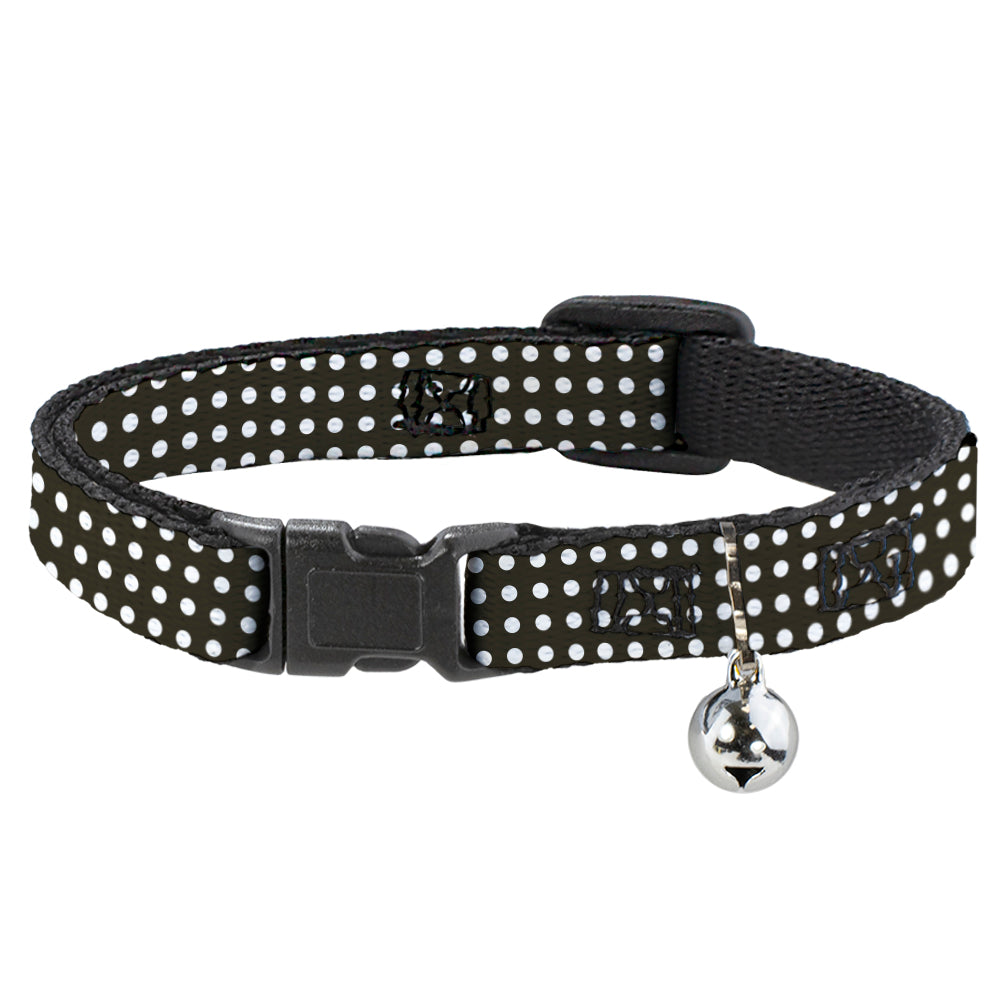 Cat Collar Breakaway - Micro Polka Dots Black White Breakaway Cat Collars Buckle-Down   