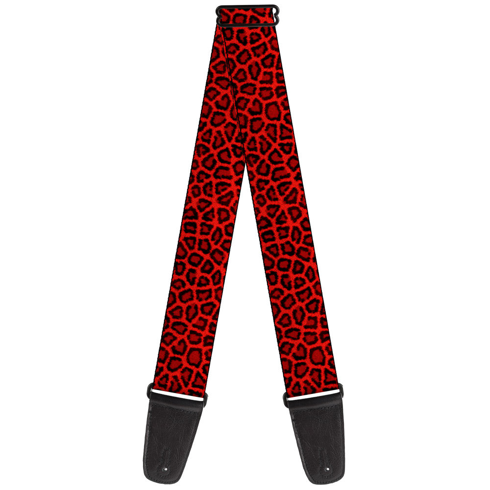 Guitar Strap - Leopard Red Guitar Straps Buckle-Down   