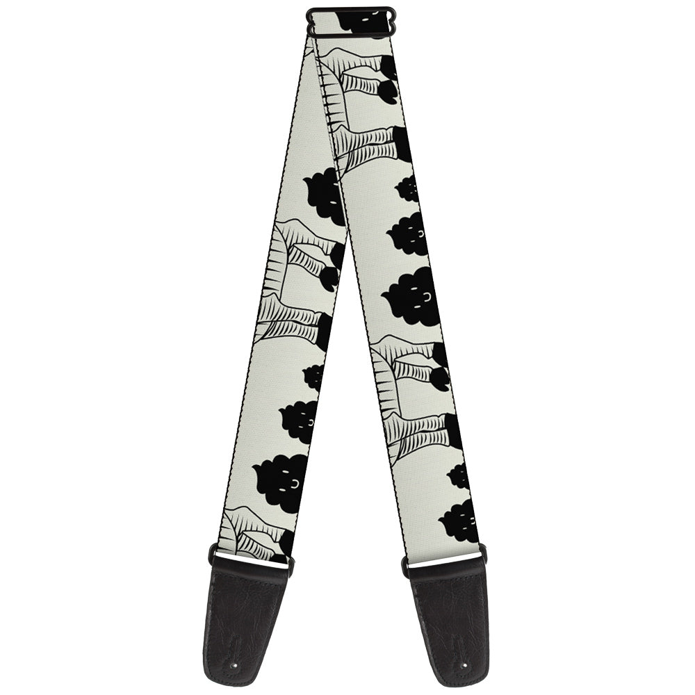 Guitar Strap - Zebra Poops Off-White Black Guitar Straps Buckle-Down   