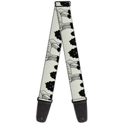 Guitar Strap - Zebra Poops Off-White Black Guitar Straps Buckle-Down   
