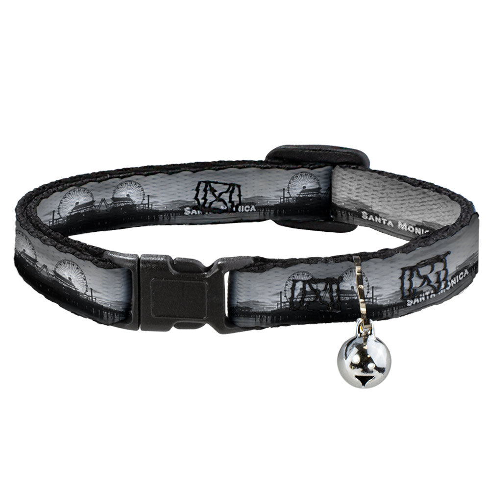 Cat Collar Breakaway - Vivid SANTA MONICA Pier Skyline Grays White Breakaway Cat Collars Buckle-Down   