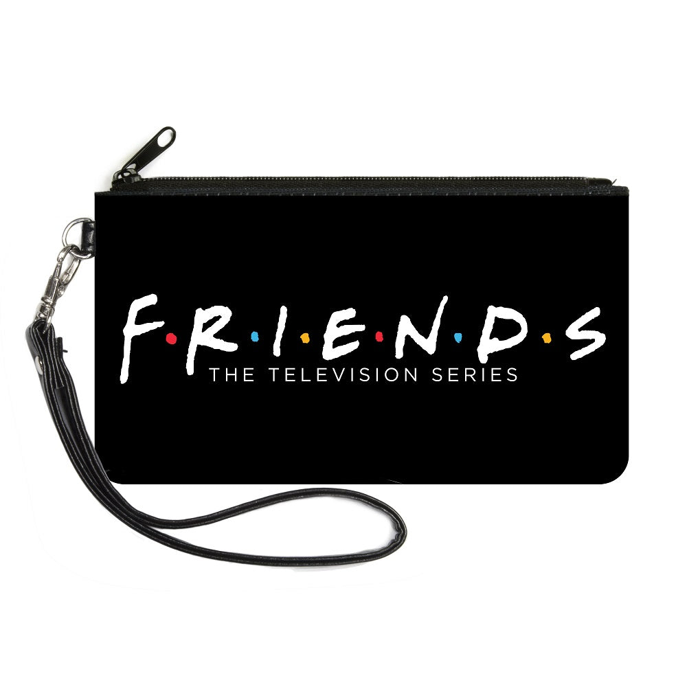 Canvas Zipper Wallet - SMALL - FRIENDS-THE TELEVISION SERIES Logo Black White Multi Color Canvas Zipper Wallets Friends   