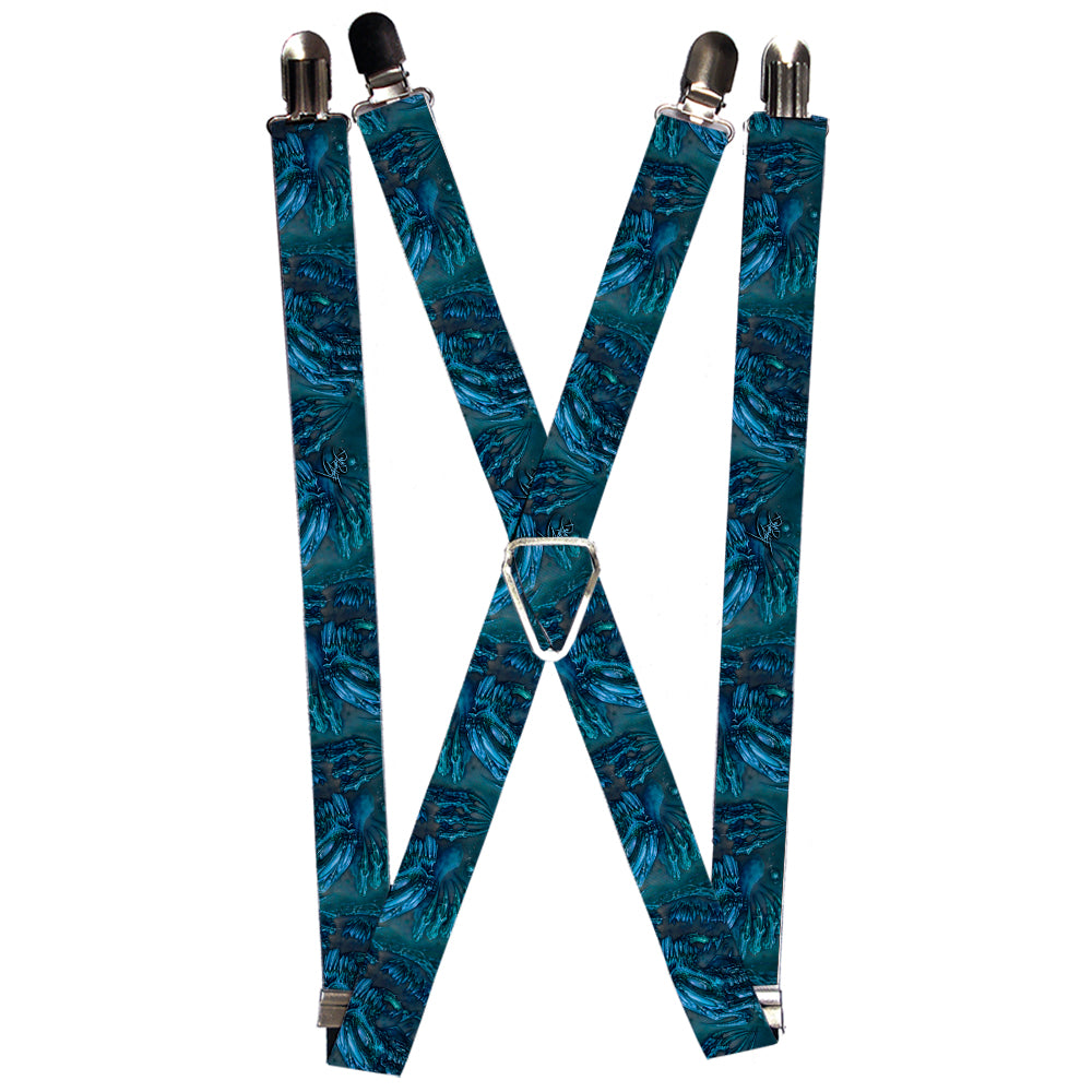 Suspenders - 1.0" - Tattoo Johnny-Brutal Blue Suspenders Tattoo Johnny   