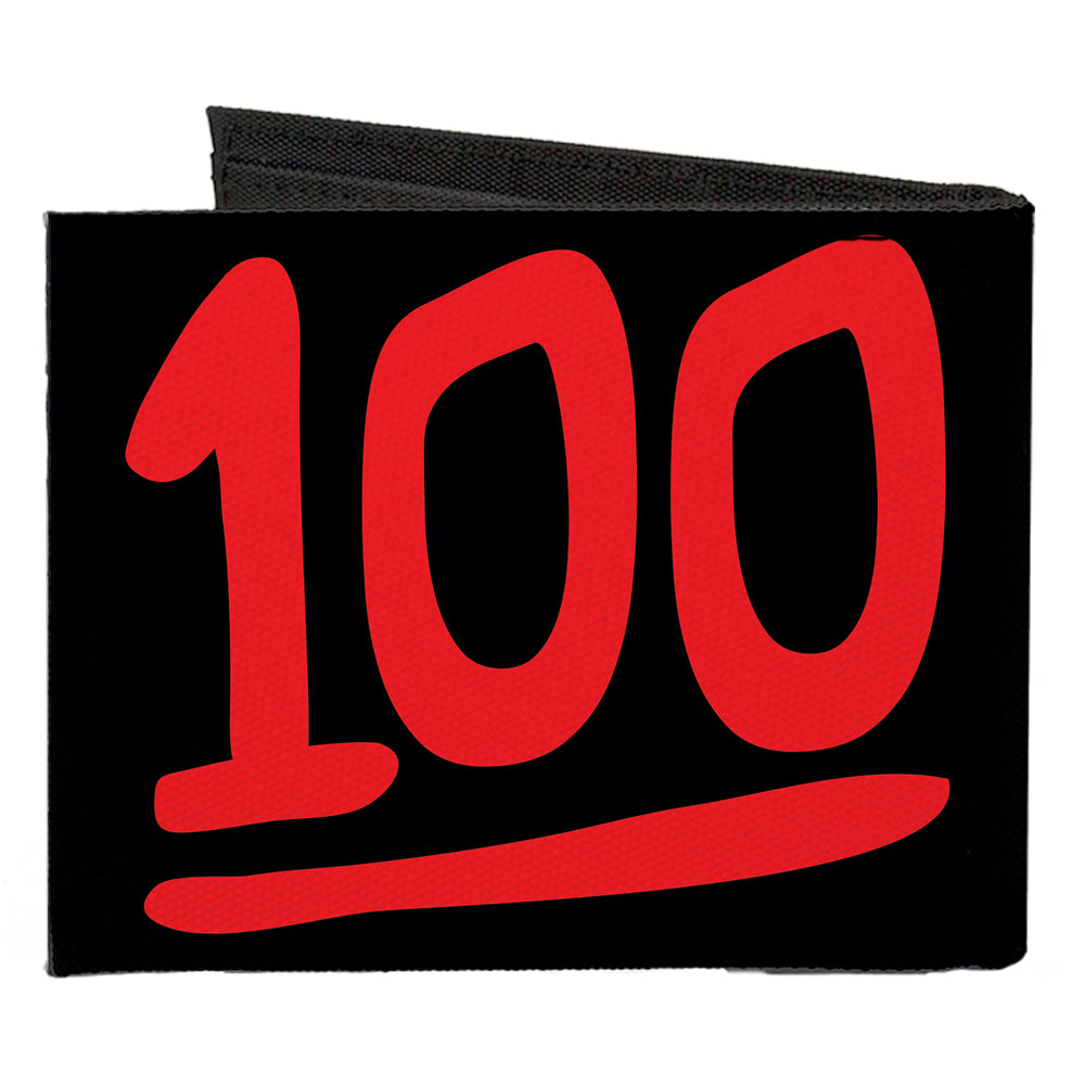 Canvas Bi-Fold Wallet - 100 Repeat Black Red Canvas Bi-Fold Wallets Buckle-Down   