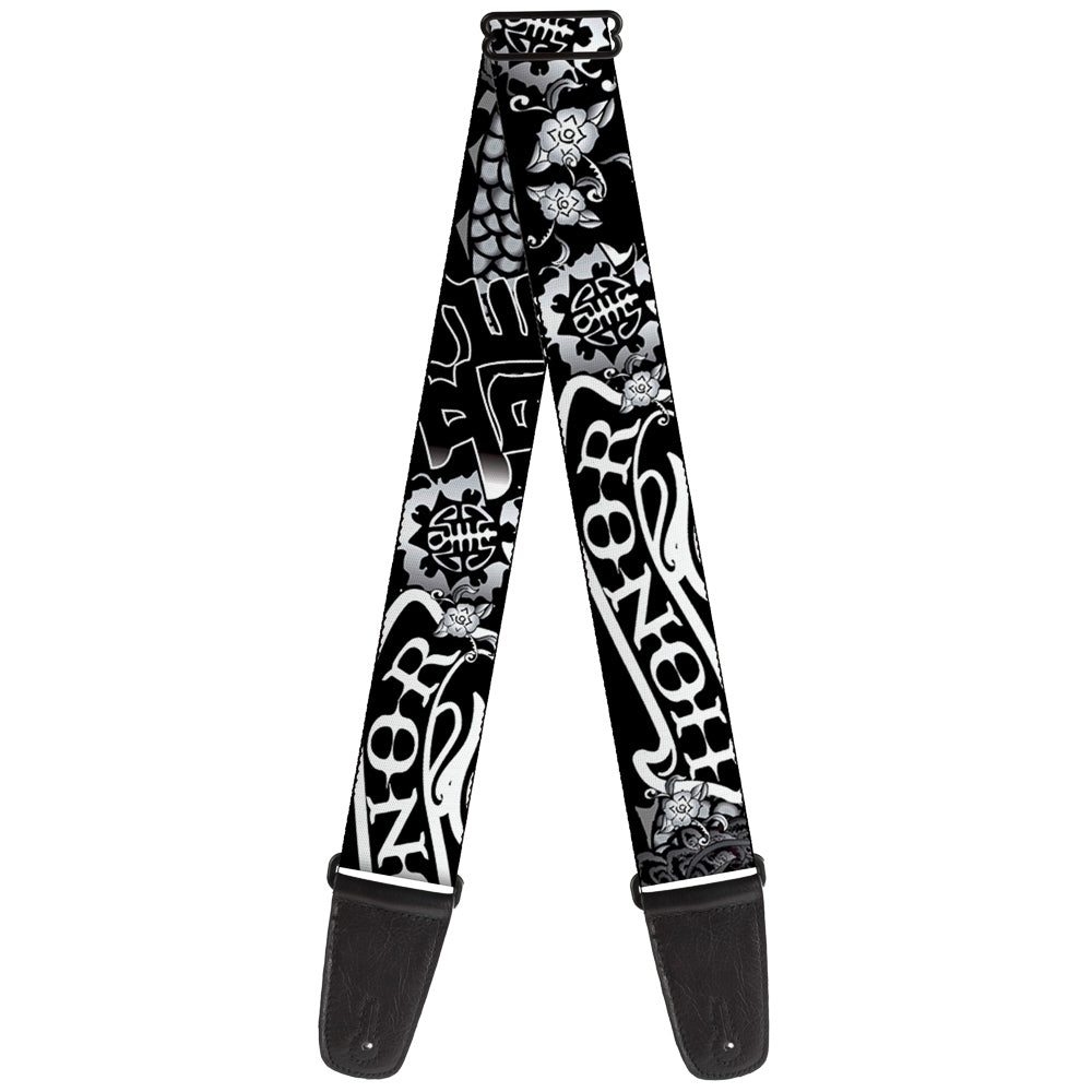 Guitar Strap - Honor Black White Guitar Straps Buckle-Down   