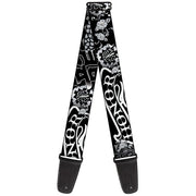 Guitar Strap - Honor Black White Guitar Straps Buckle-Down   