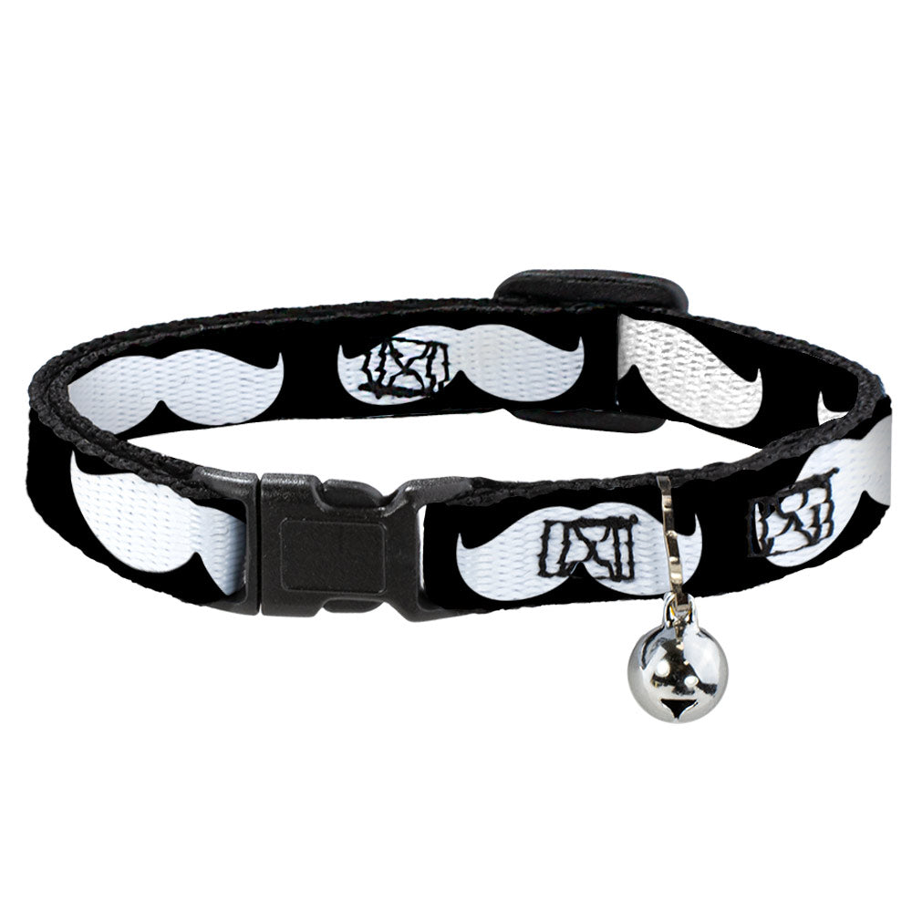 Cat Collar Breakaway - Mustache Black White Breakaway Cat Collars Buckle-Down   