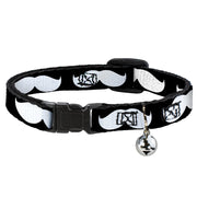 Cat Collar Breakaway - Mustache Black White Breakaway Cat Collars Buckle-Down   