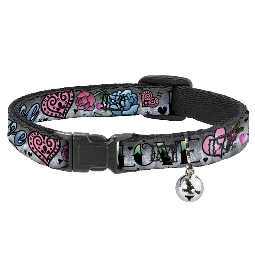 Cat Collar Breakaway - Love Love Gray Breakaway Cat Collars Buckle-Down   