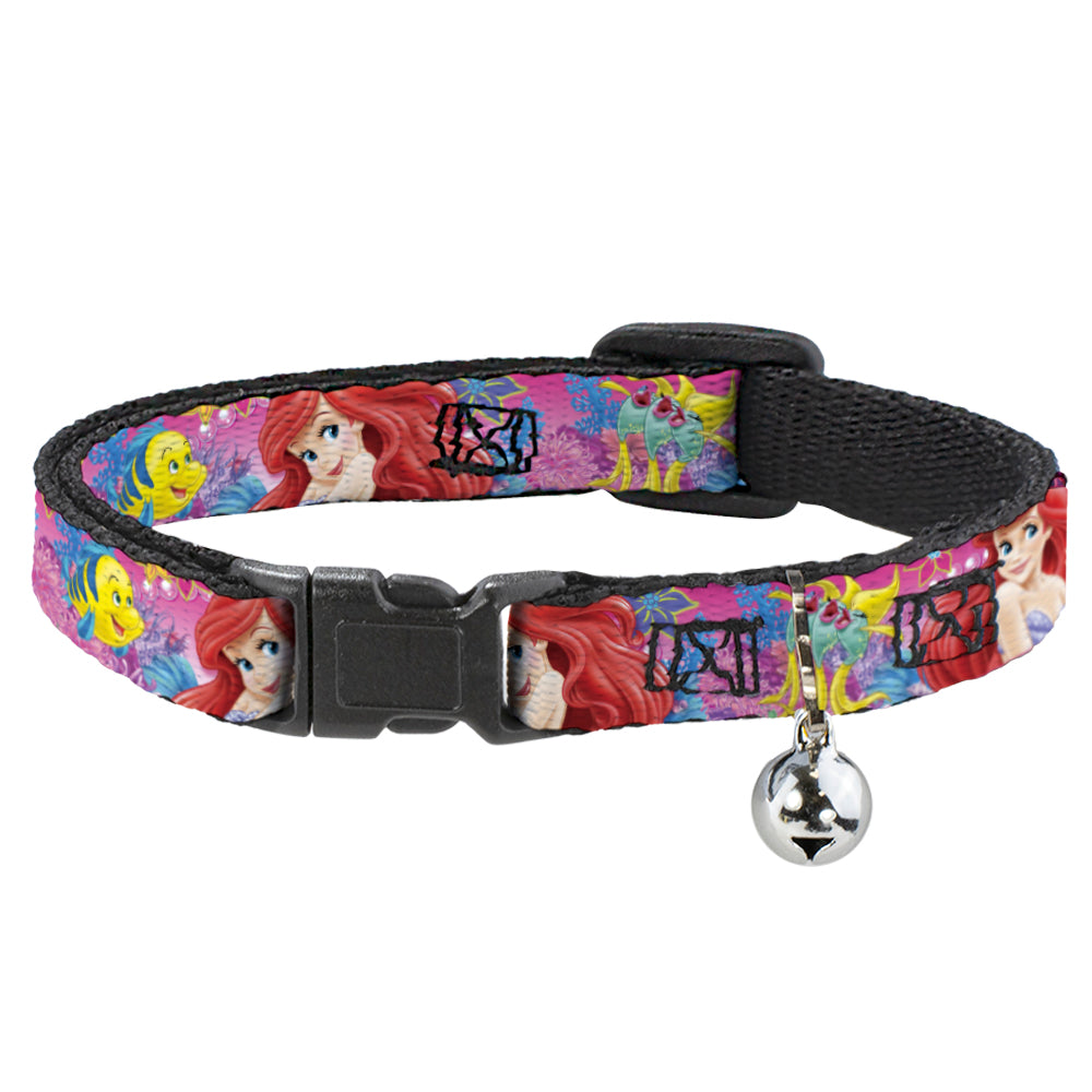 Cat Collar Breakaway - Ariel Flounder Fish Trio Poses Pinks Breakaway Cat Collars Disney   