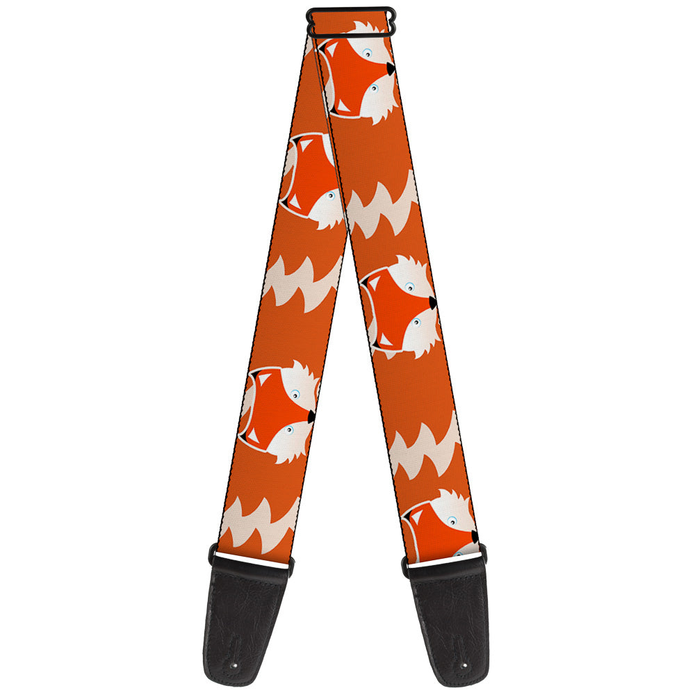 Guitar Strap - Fox Face Tail Orange Natural Guitar Straps Buckle-Down   