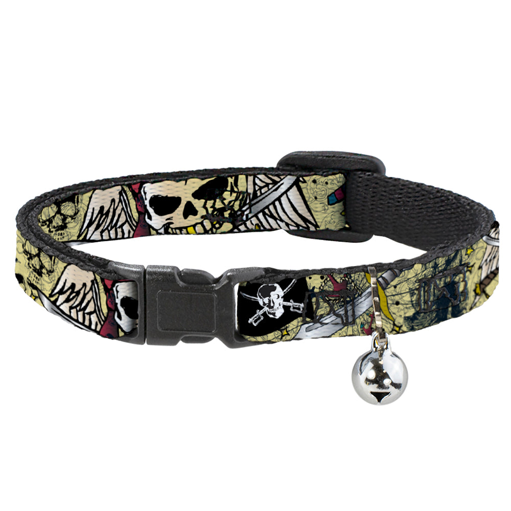 Cat Collar Breakaway - Dead Men Tell No Tales Tan Breakaway Cat Collars Buckle-Down   