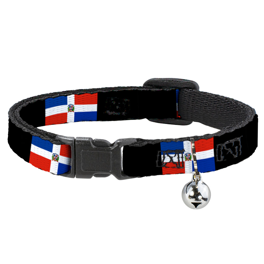 Cat Collar Breakaway - Dominican Republic Flags Black Blocks Breakaway Cat Collars Buckle-Down   