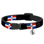 Cat Collar Breakaway - Dominican Republic Flags Black Blocks Breakaway Cat Collars Buckle-Down   