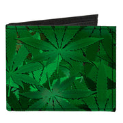 Canvas Bi-Fold Wallet - Marijuana Leaves Stacked Canvas Bi-Fold Wallets Buckle-Down   