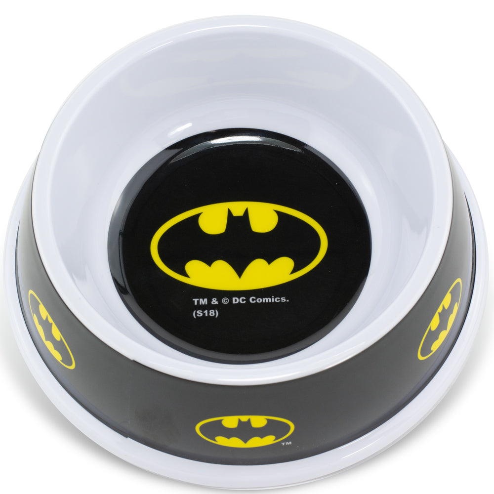 Single Melamine Pet Bowl - 7.5 (16oz) - Batman Black Yellow Pet Bowls DC Comics   